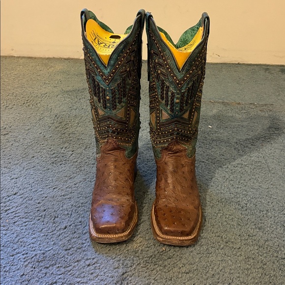 Corral Western boots. Teal and Brown with Copper detailing. Women’s size 8 M - Picture 5 of 9